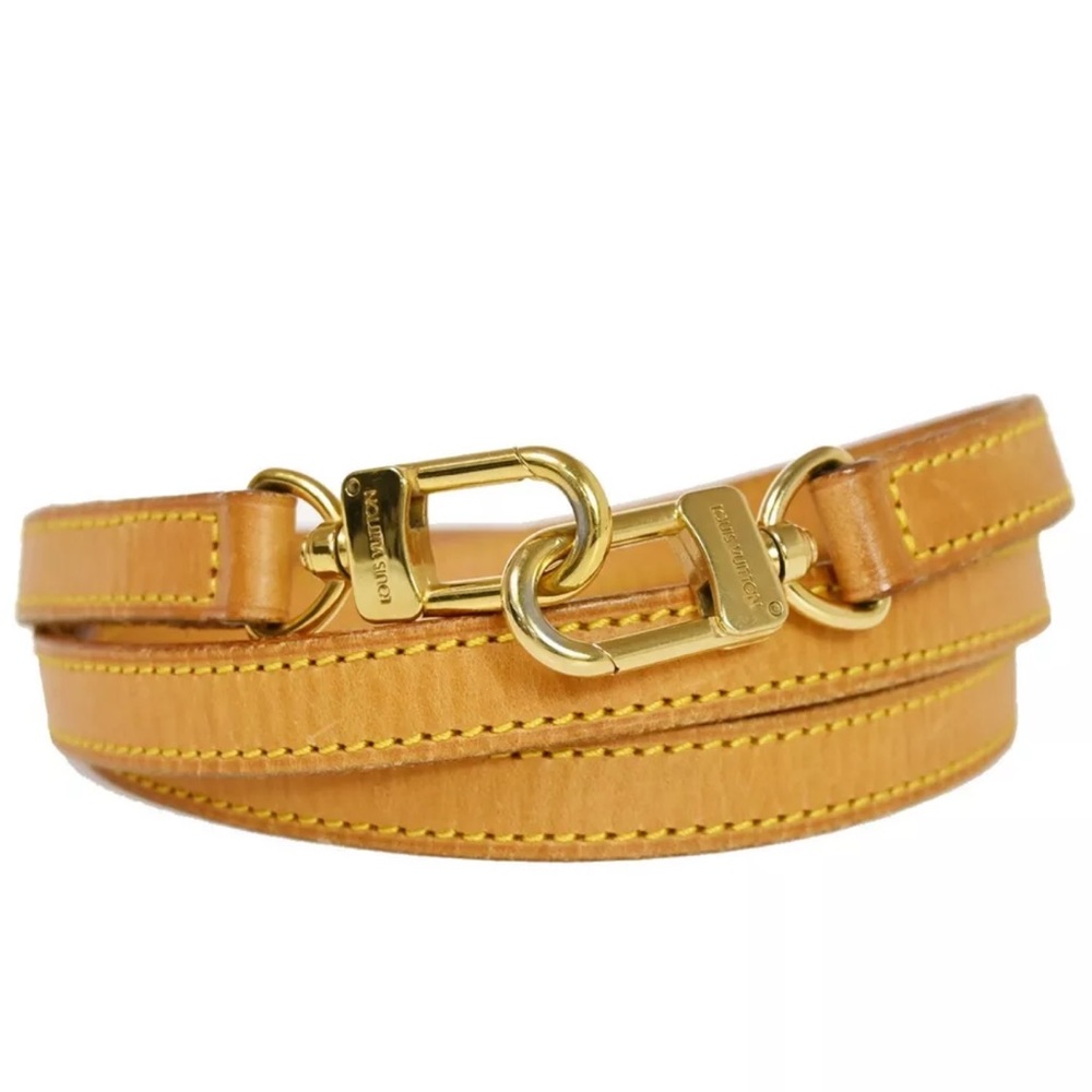 Louis Vuitton Tan Leather Crossbody Strap with Gold Hardware